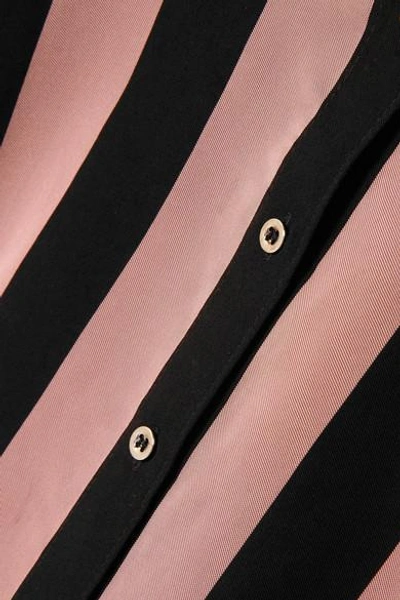 Shop Marques' Almeida Embellished Striped Satin-twill Shirt In Pastel Pink
