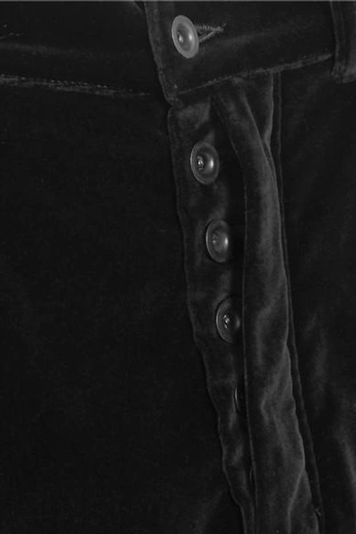 Shop Ben Taverniti Unravel Project Baggy Boy Cropped Cotton-blend Velvet Wide-leg Pants In Black
