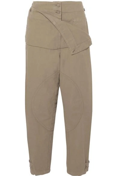 Shop Jw Anderson Belted Cotton-canvas Pants In Army Green