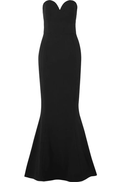Shop Rebecca Vallance Dahlia Crepe Gown In Black