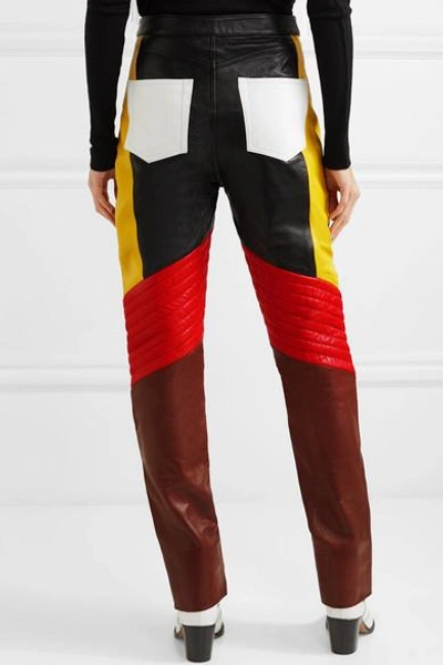 Shop Marques' Almeida Color-block Leather Straight-leg Pants In Black