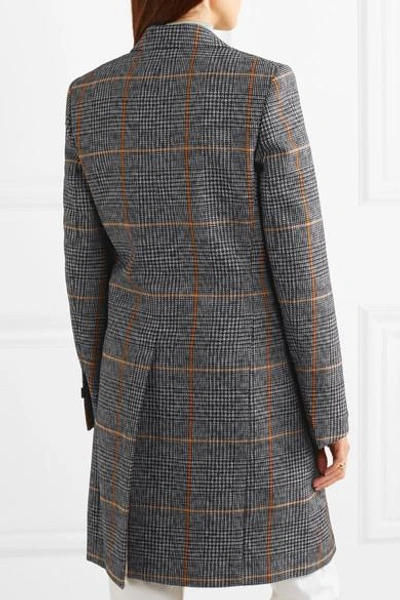 Shop Chloé Checked Houndstooth Woven Coat In Black