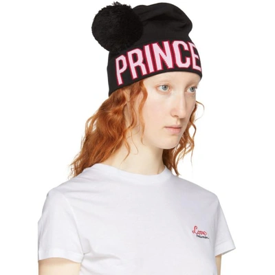 Shop Dolce & Gabbana Dolce And Gabbana Black Logo Princess Beanie In S9000 Multi