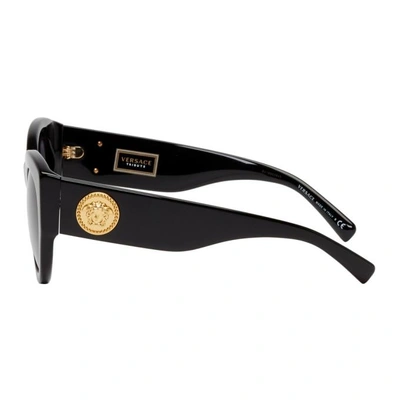 Shop Versace Black Cat-eye Sunglasses In Gb1/87 Blac