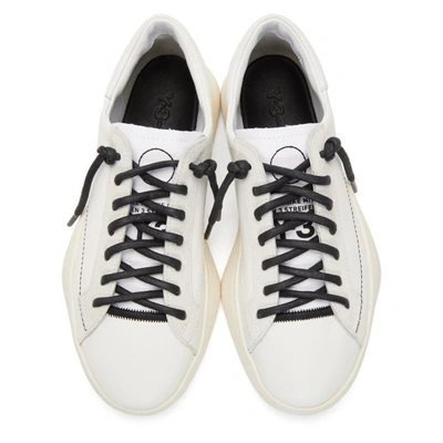 Shop Y-3 White Tangutsu Lace Sneakers In Wht/champag