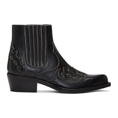 Shop Calvin Klein 205w39nyc Black Western Chelsea Boots