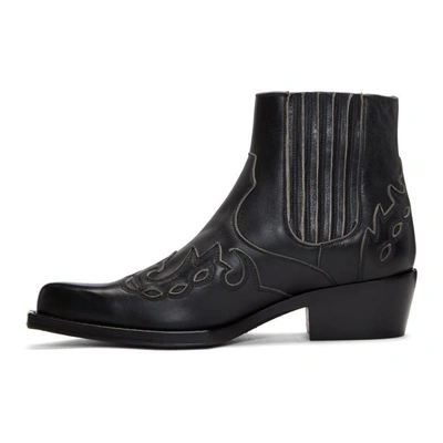 Shop Calvin Klein 205w39nyc Black Western Chelsea Boots