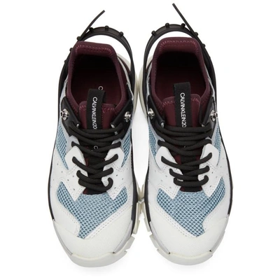 Shop Calvin Klein 205w39nyc White And Blue Carlos 10 Sneakers In Whtazbkburg