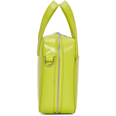 Shop Kara Green Small Brick Leather Shoulder Bag In Lime