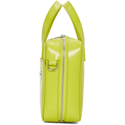 Shop Kara Green Small Brick Leather Shoulder Bag In Lime