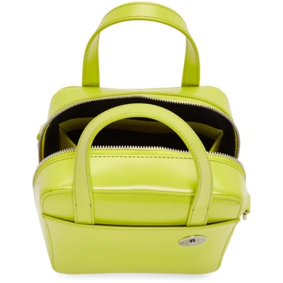 Shop Kara Green Small Brick Leather Shoulder Bag In Lime