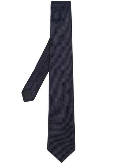 Shop Hugo Boss Diagonal Woven Tie In Blue