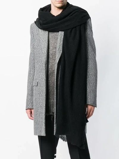 Shop Avant Toi Knitted Scarf - Black