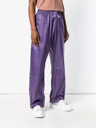 Shop Marni Oversized Drawstring Trousers - Purple