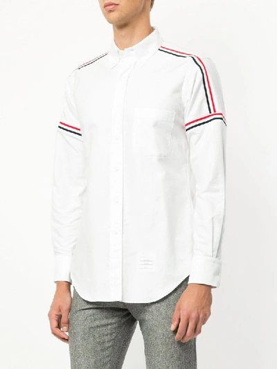 Shop Thom Browne Oxford Elastic Stripe Shirt In White