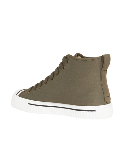 Shop Burberry Embroidered Archive Logo High-top Sneakers - Green