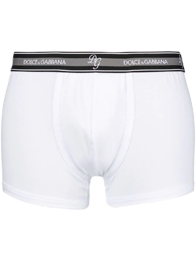 Shop Dolce & Gabbana Underwear Logo Elasticated Waistband Briefs - White