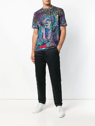 Shop Paul Smith New Age Print T In Pink & Purple