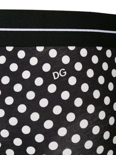 Shop Dolce & Gabbana Underwear Branded Polka Dot Briefs - Black