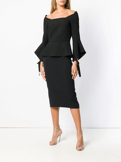 Shop Roland Mouret Pencil Skirt In Black