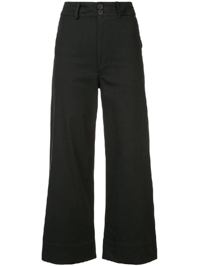 Shop Apiece Apart Flared Cropped Trousers - Black