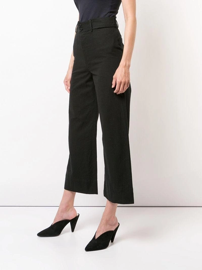 Shop Apiece Apart Flared Cropped Trousers - Black