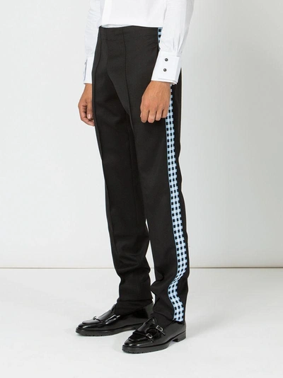 Shop Wales Bonner Side Stripe Trousers In Black