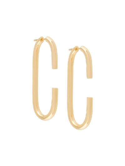 Shop Maria Black 'oval' Earring - Metallic