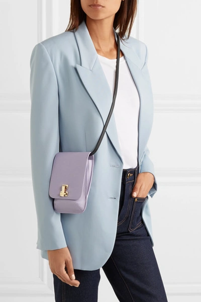 Shop The Volon E.z Mini Textured-leather Shoulder Bag In Lilac