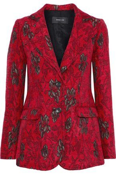 Shop Derek Lam Brocade Blazer In Crimson