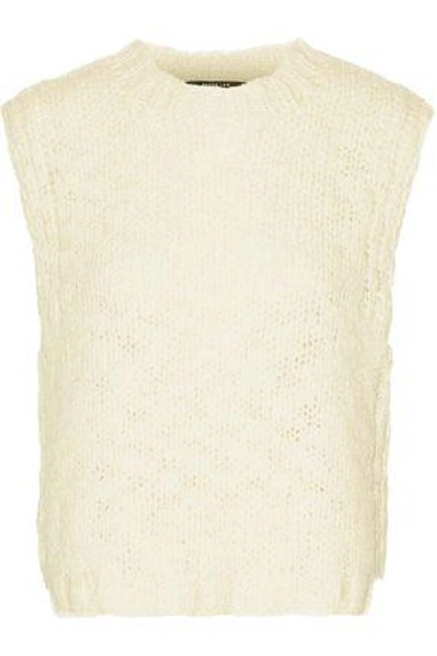 Shop Derek Lam Woman Open-knit Wool Vest Ivory