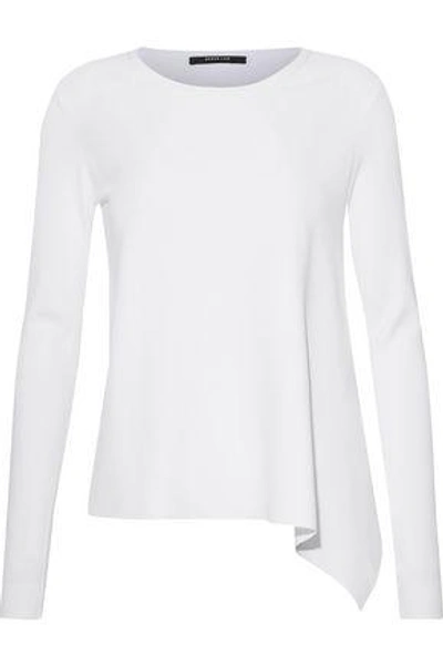 Shop Derek Lam Woman Asymmetric Ribbed Stretch-knit Sweater White