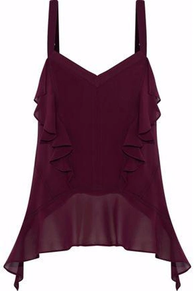 Shop Derek Lam Woman Ruffled Silk-georgette Camisole Plum