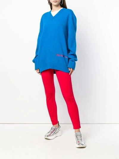 Shop Calvin Klein 205w39nyc Oversized Logo Sweater In Blue