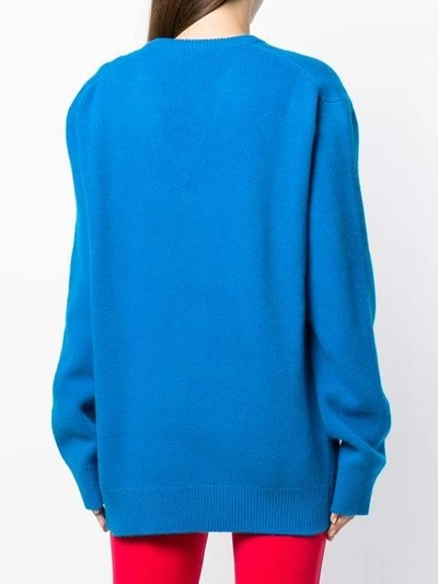 Shop Calvin Klein 205w39nyc Oversized Logo Sweater In Blue