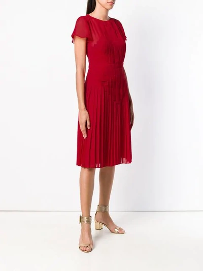 Shop Capucci Pleated Midi Dress - Red