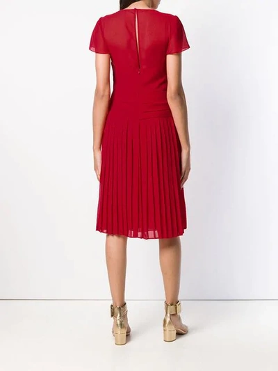 Shop Capucci Pleated Midi Dress - Red