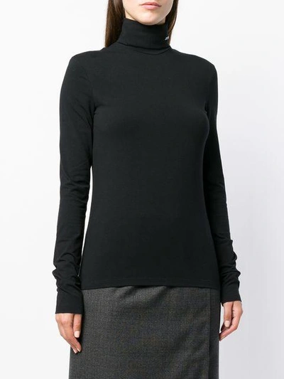 Shop Calvin Klein 205w39nyc Logo Rollneck Sweater In Black