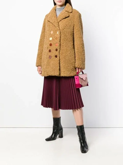 Shop Marco De Vincenzo Double Breasted Coat In Brown