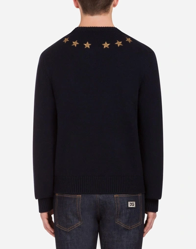 Shop Dolce & Gabbana Intarsia Knit In Wool And Cashmere In Multicolor