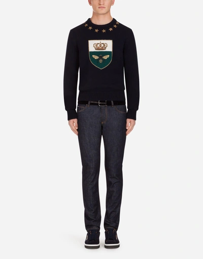 Shop Dolce & Gabbana Intarsia Knit In Wool And Cashmere In Multicolor