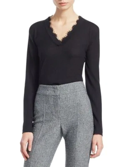 Shop Emporio Armani Cashmere V-neck Top In Black