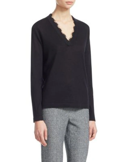 Shop Emporio Armani Cashmere V-neck Top In Black