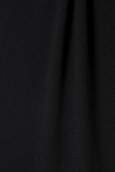 Shop Monrow Woman Wrap-effect Cotton-jersey T-shirt Black