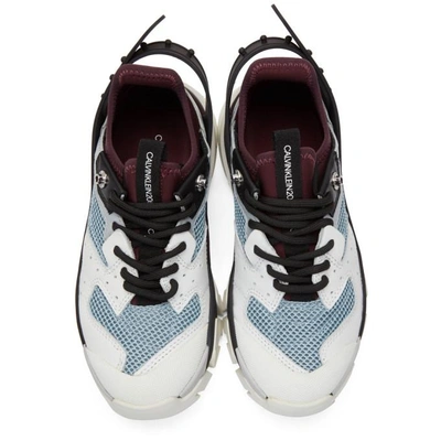 Shop Calvin Klein 205w39nyc White & Blue Carla 10 Sneakers In White/azure