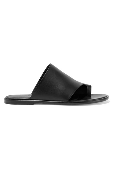 Shop Vince Edris Leather Slides In Black