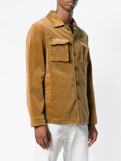 Shop Aspesi Corduroy Shirt Jacket - Orange