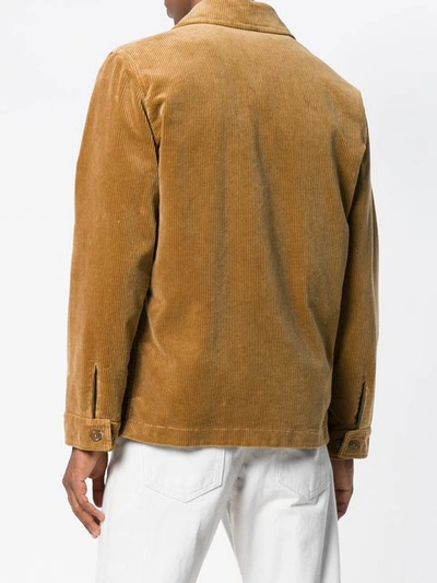 Shop Aspesi Corduroy Shirt Jacket - Orange