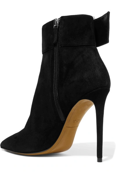 Shop Alexandre Vauthier Yasmin Swarovski Crystal-embellished Suede Ankle Boots In Black