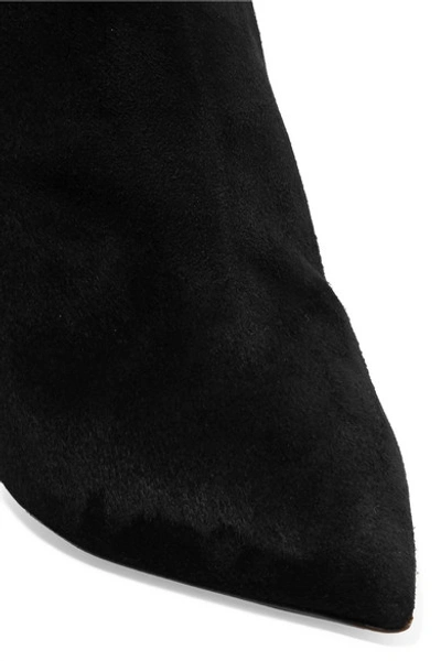 Shop Alexandre Vauthier Yasmin Swarovski Crystal-embellished Suede Ankle Boots In Black